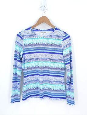 Lands End Long Sleeve Rash Guard Upf 50  Swim Tee Cover-Up Pool Beach Waterpark